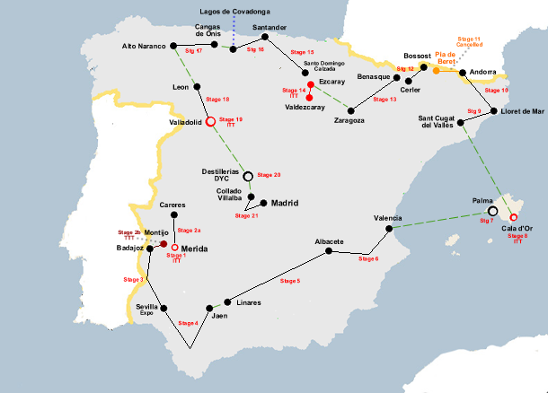 Vuelta a Espana 1991 Map